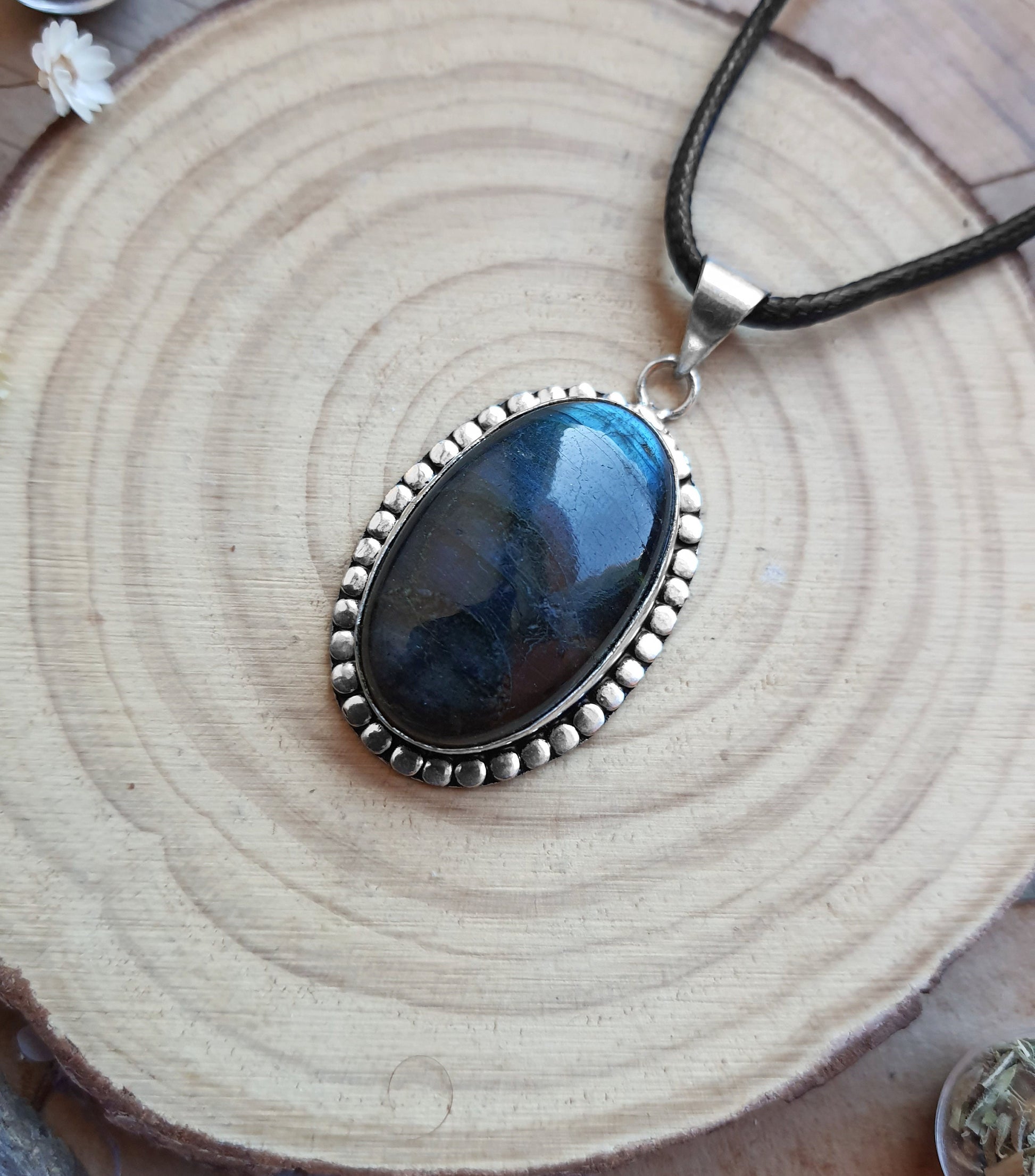 Dark Natural Labradorite Pendant In Sterling Silver Statement Pendant Boho Jewellery Unique Gift One Of A Kind Jewellery