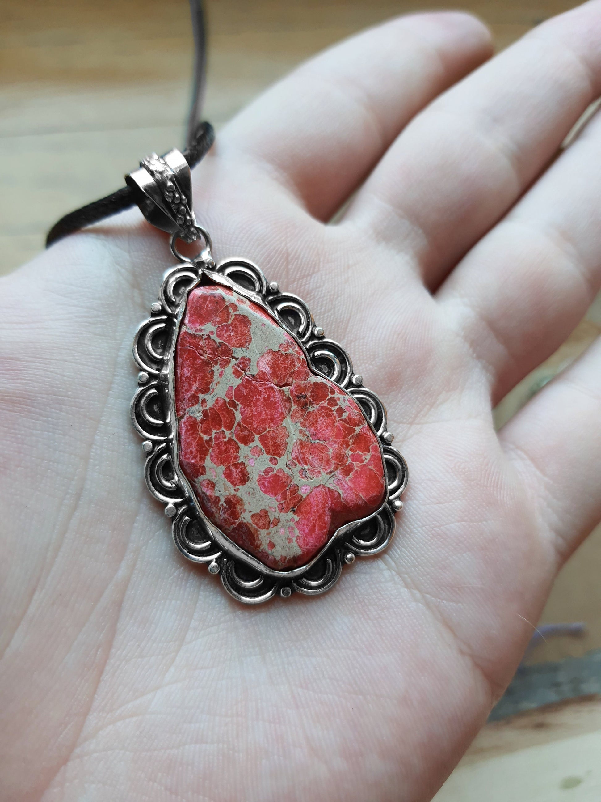 Sea Sediment Jasper Pendant In Sterling Silver One Of A Kind Necklace