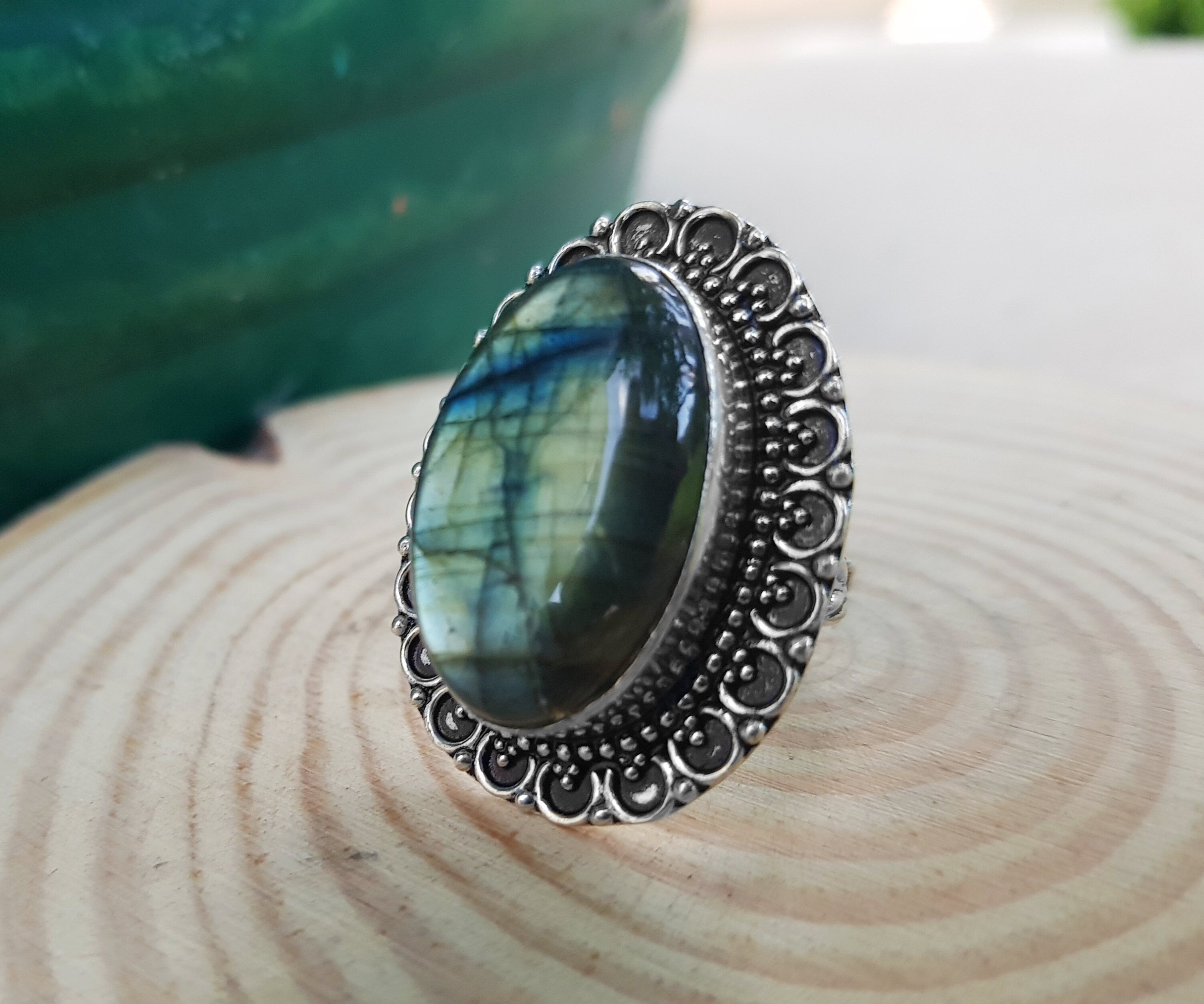 Labradorite orders Ring - Sterling Silver ---- - Made To Fit ------ Size 5 To 15 - Wire Wrapped -