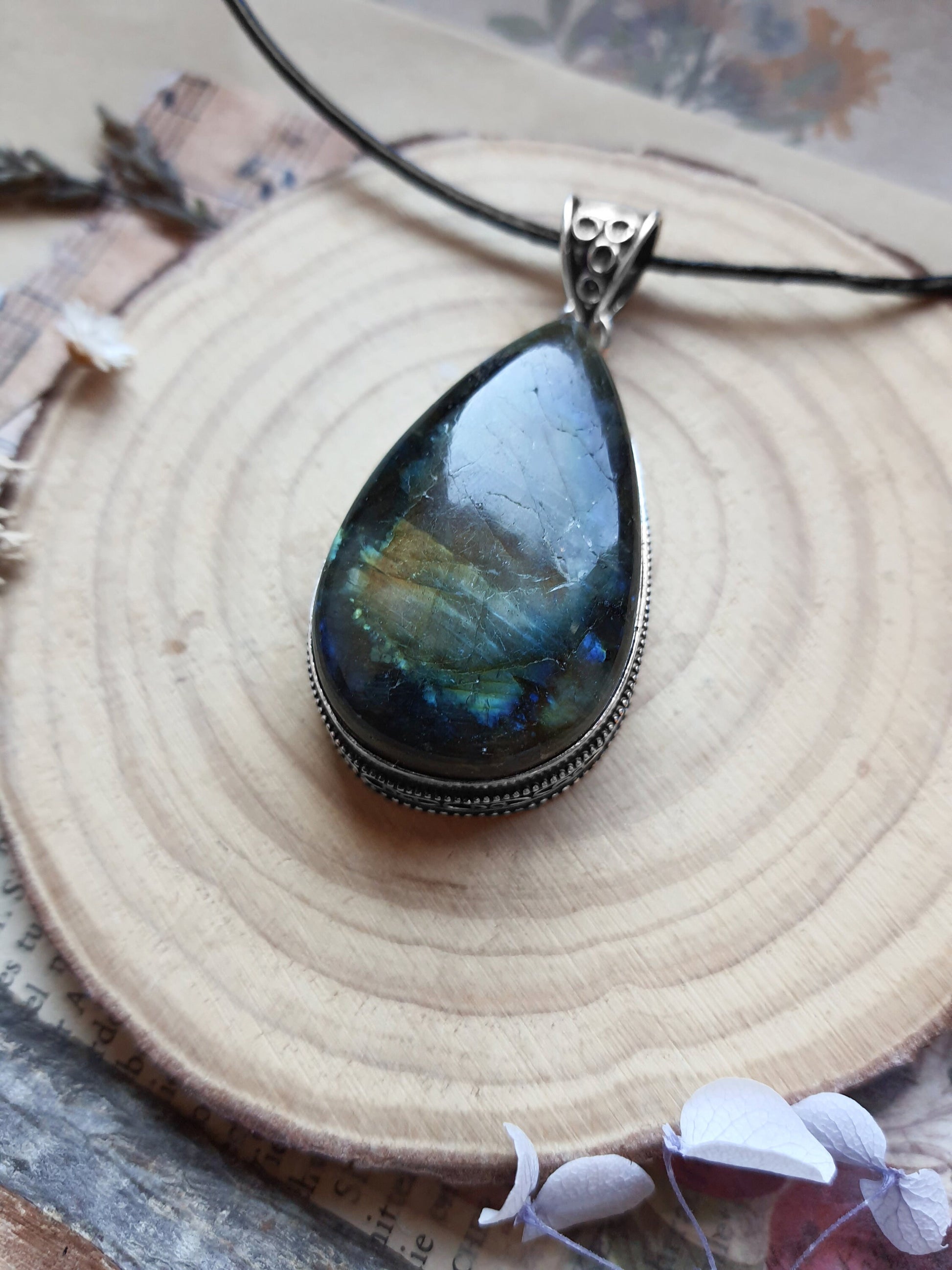 Natural Labradorite Pendant In Sterling Silver Statement Pendant Boho Jewellery Unique Gift One Of A Kind Jewellery
