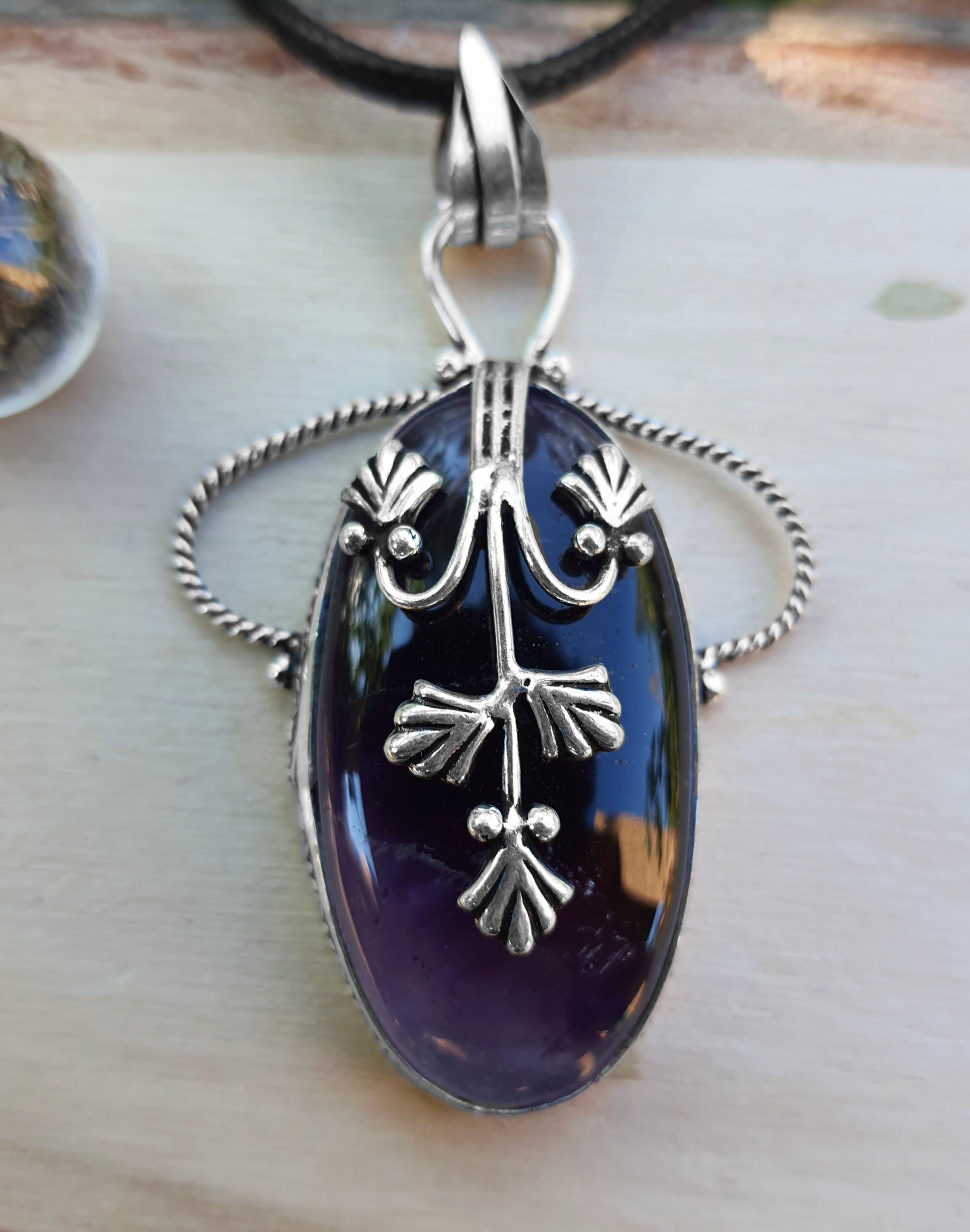 Purple Amethyst Pendant In Sterling Silver Birthstone Pendant