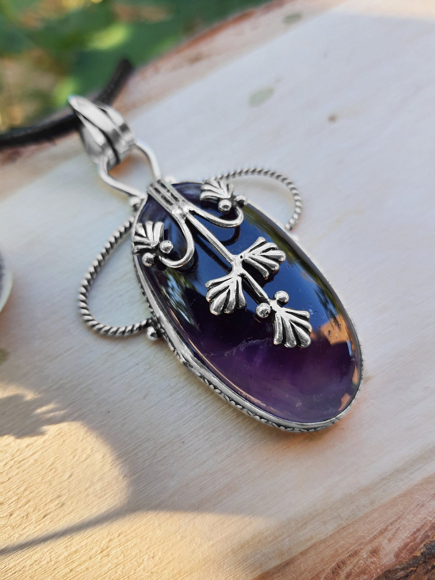 Purple Amethyst Pendant In Sterling Silver Birthstone Pendant