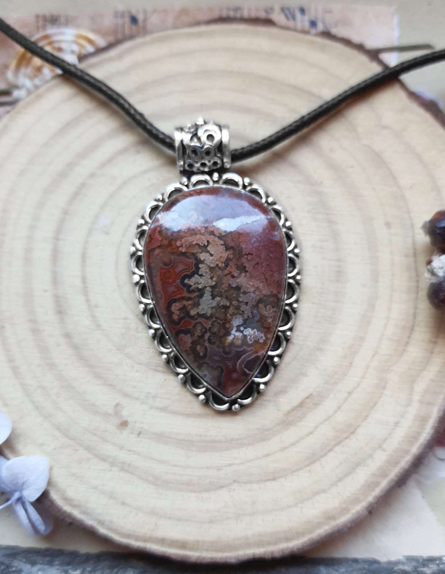 Laguna Lace Agate Pendant In Sterling Silver Statement Necklace One Of A Kind Jewellery Crystal Necklace