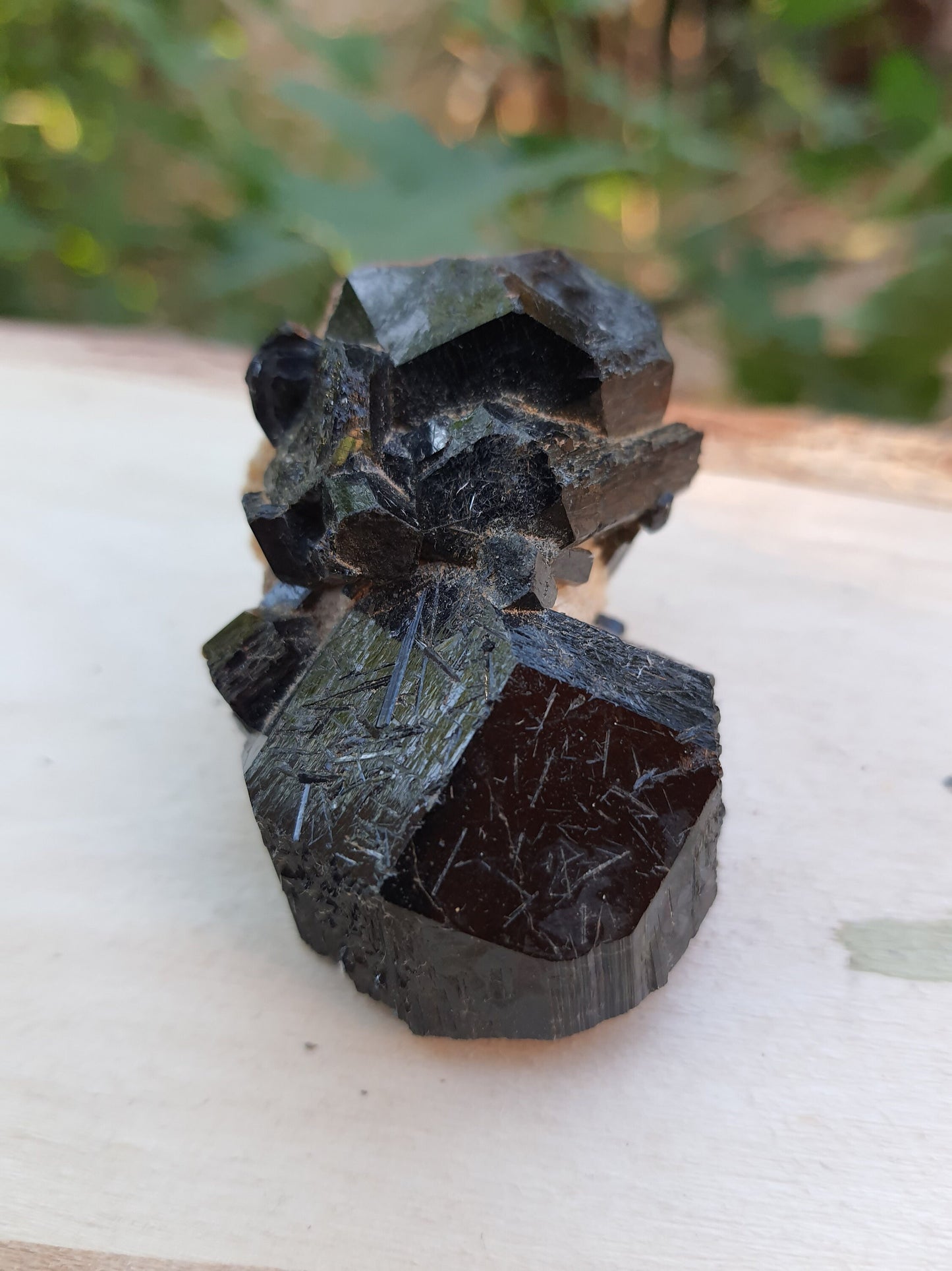 Tourmaline With Orthoclase Feldspar Natural Specimen, Raw Tourmaline crystal, 54g
