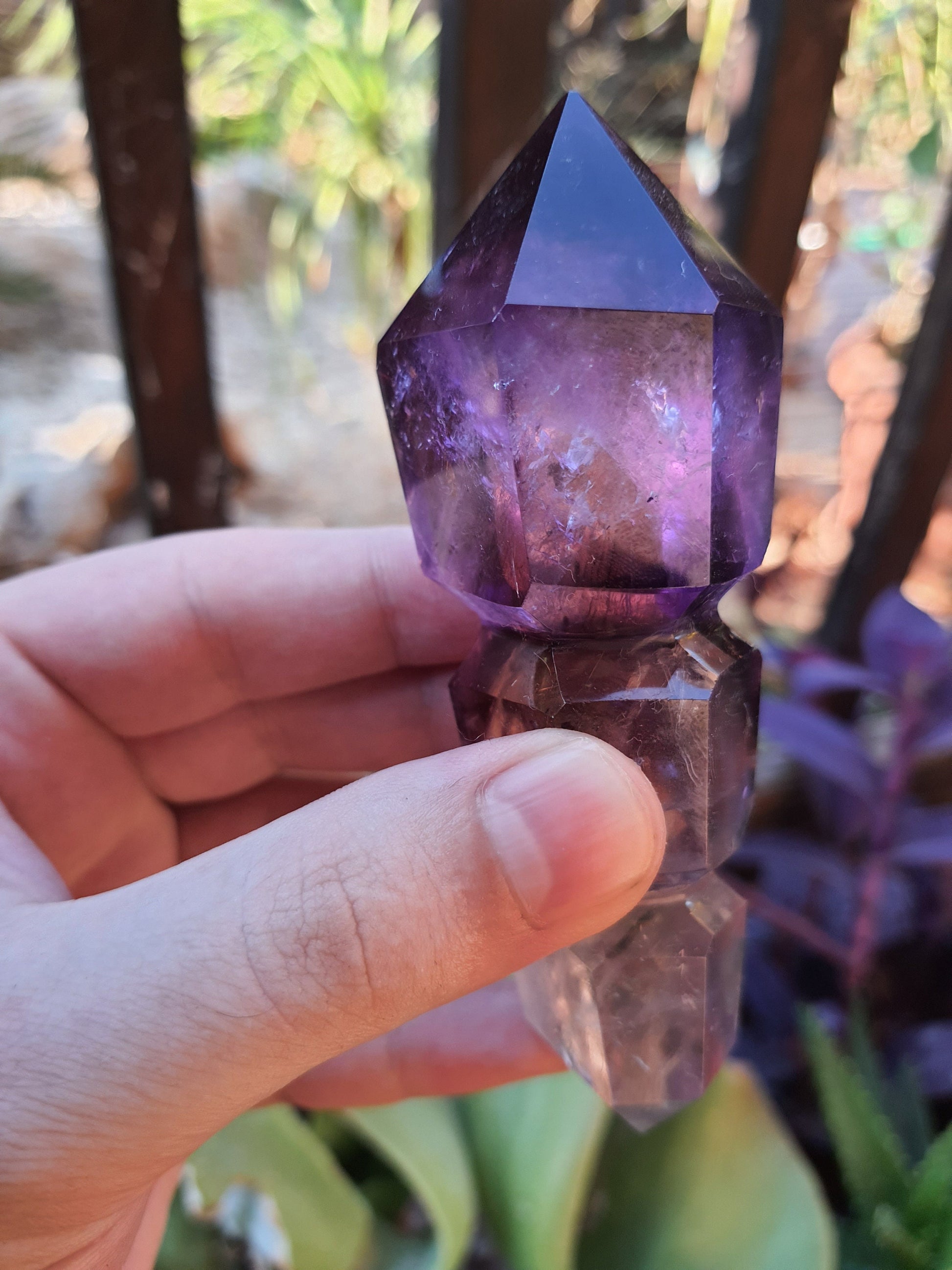 AAA+  Amethyst Scepter 176g Double Terminated Amethyst Wand,  Carved Natural Amethyst Specimen