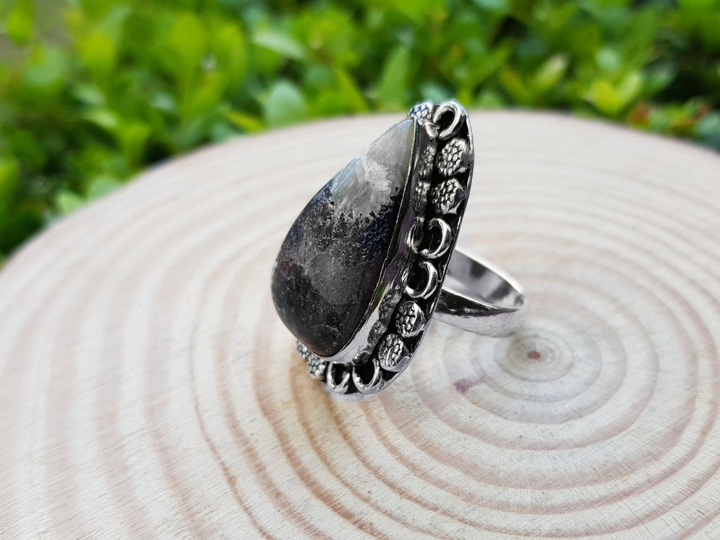 Raw Septarian Jasper Ring In Sterling Silver Size US 7 Boho Rings GypsyJewellery One Of A Kind Gift