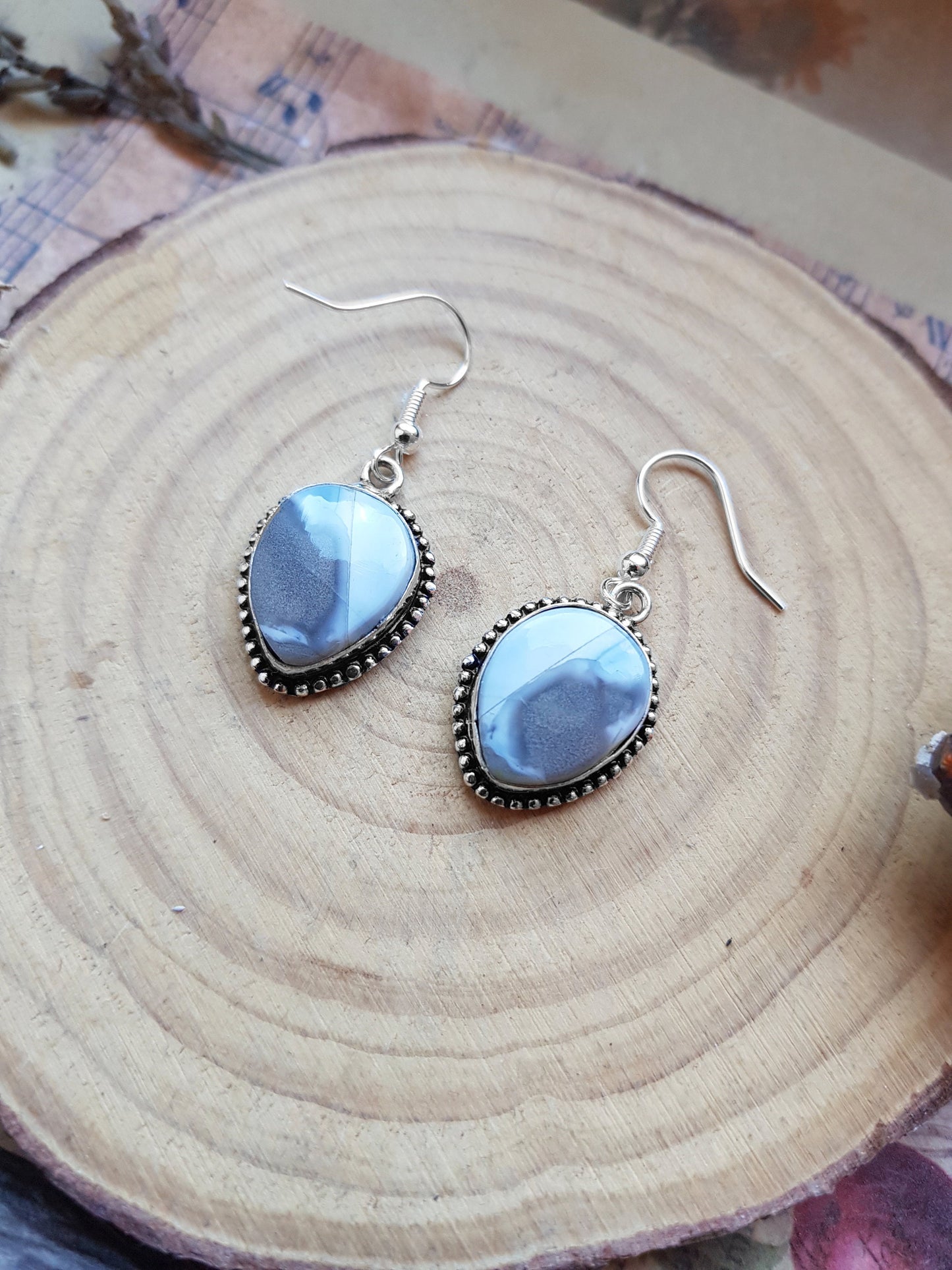 Owyhee Opal Dangle Earrings In Sterling Silver Statement Earrings One Of A Kind