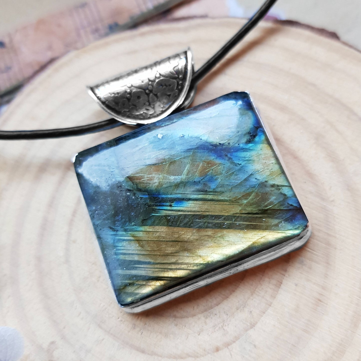 Top Grade Natural Labradorite Necklace In Sterling Silver Gemstone Pendant Boho Necklace Unique Gift One Of A Kind Jewelry