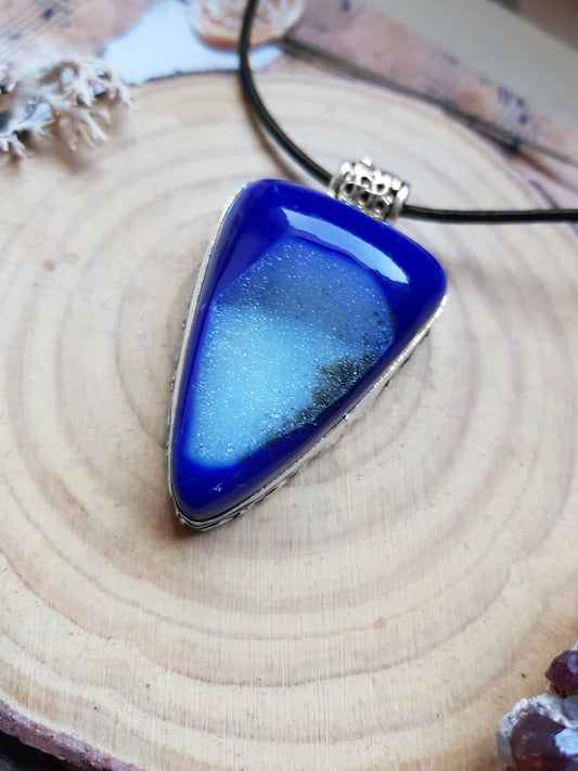 Botswana Agate Druzy Pendant In Sterling Silver Boho Crystal Necklace Unique Gift Unisex Necklace