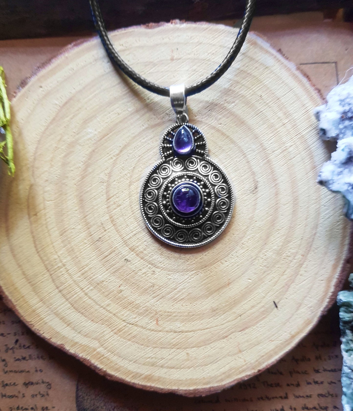 Purple Amethyst Pendant Sterling Silver Gemstone Pendant Birthstone Necklace Unique Gift For Girls Boho Pendant For Women Ethnic Pendant