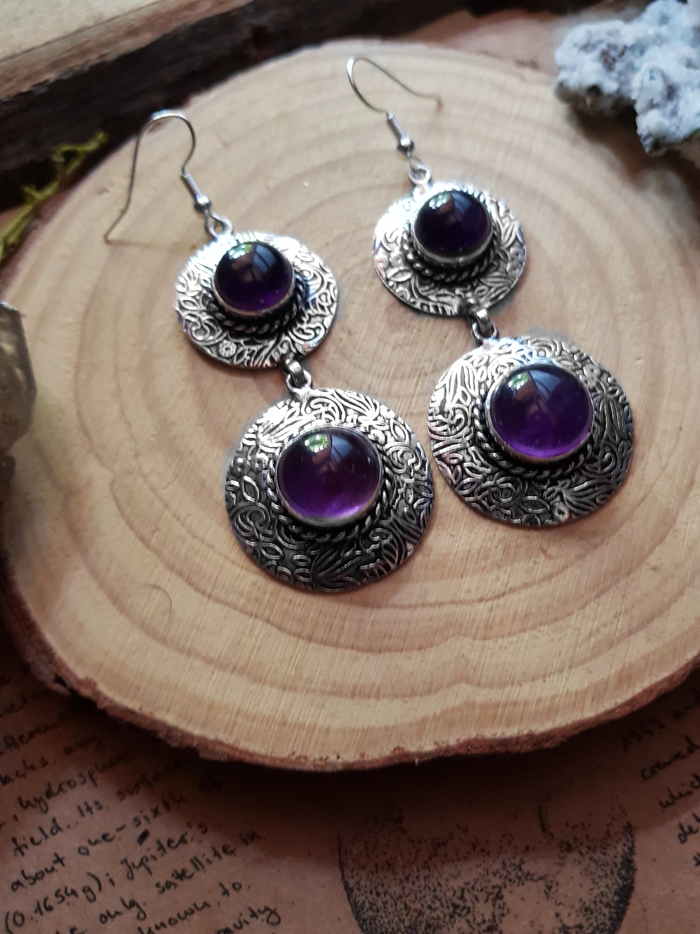Natural Amethyst Earrings Sterling Silver Dangle Earrings Boho Gemstone Earrings Unique Gift For Her