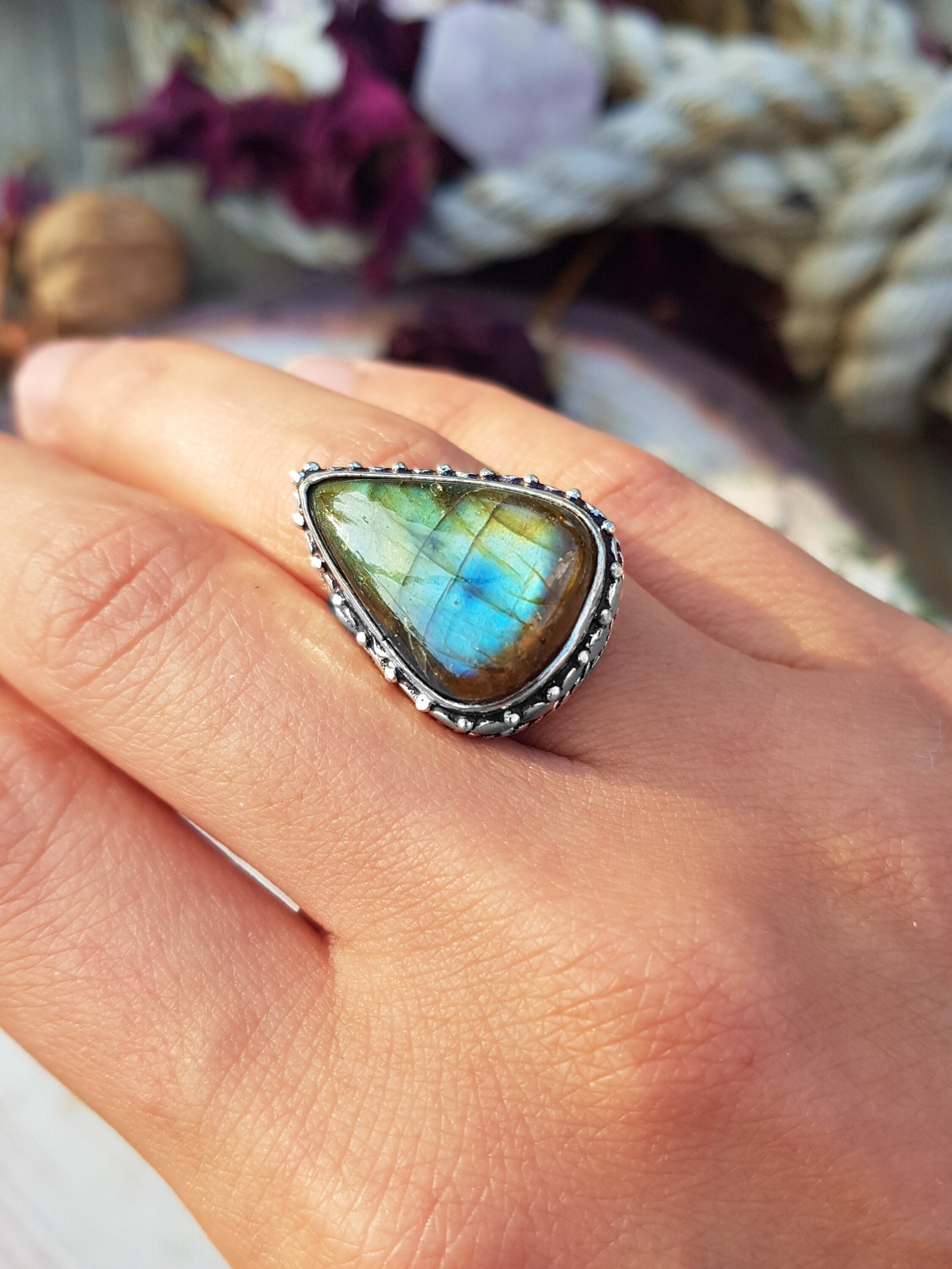 Amazon.com: labradorite ring, 925 sterling silver, bohemian jewelry, blue  flashy stone ring, statement ring, victorian ring, bridal ring, wedding ring,  unique rings, gypsy ring, artisan ring, antique ring, gifts : Handmade  Products