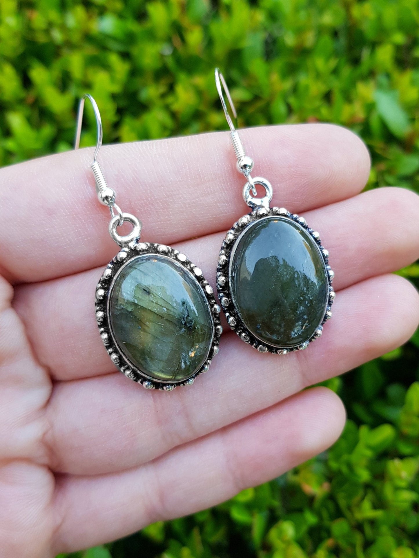 Natural Labradorite Earrings Sterling Silver Statement Earrings Boho Gemstone Earrings Ethnic Earrings One Of A Kind - LunarGem - 