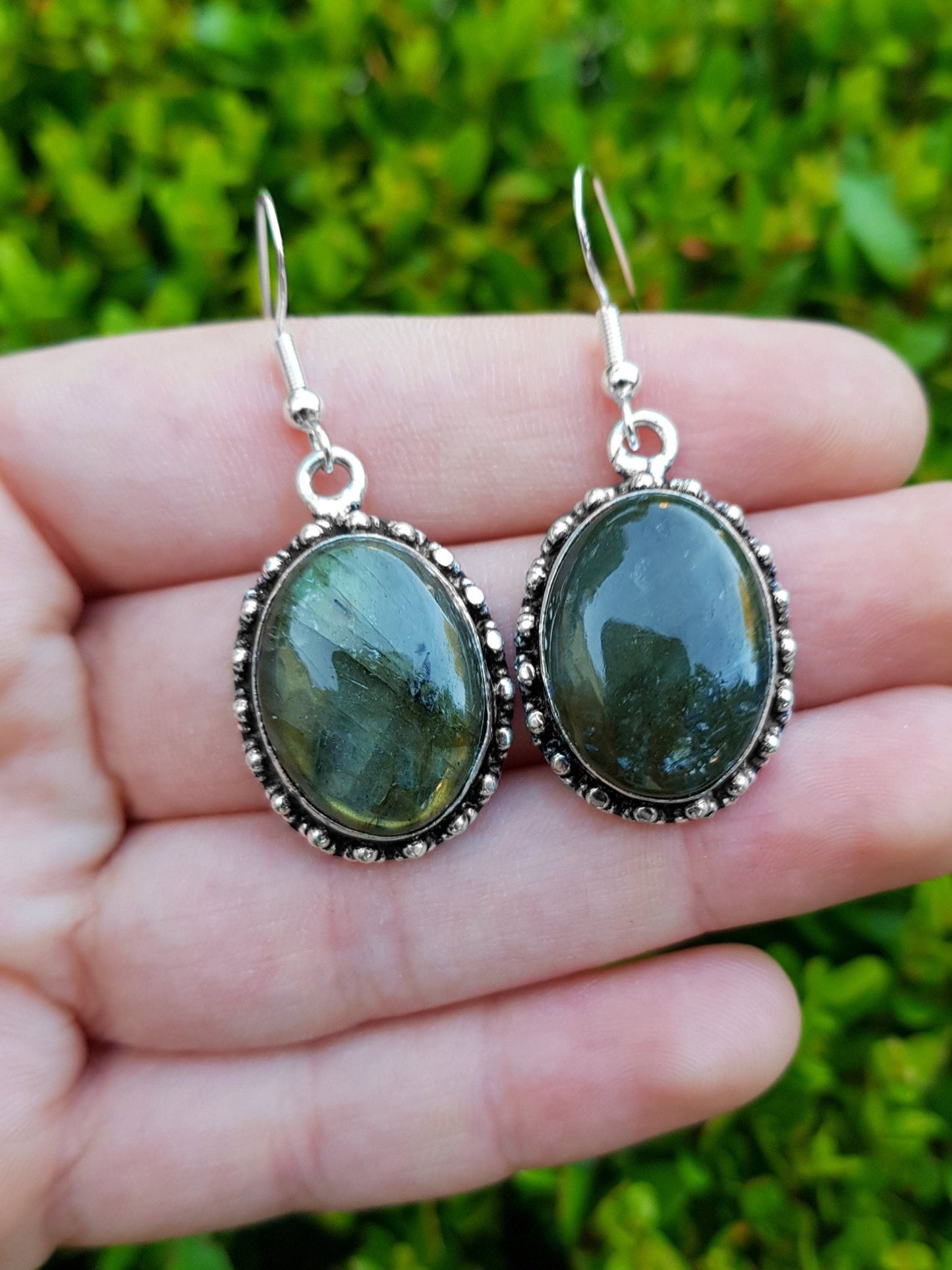 Natural Labradorite Earrings Sterling Silver Statement Earrings Boho Gemstone Earrings Ethnic Earrings One Of A Kind - LunarGem - 