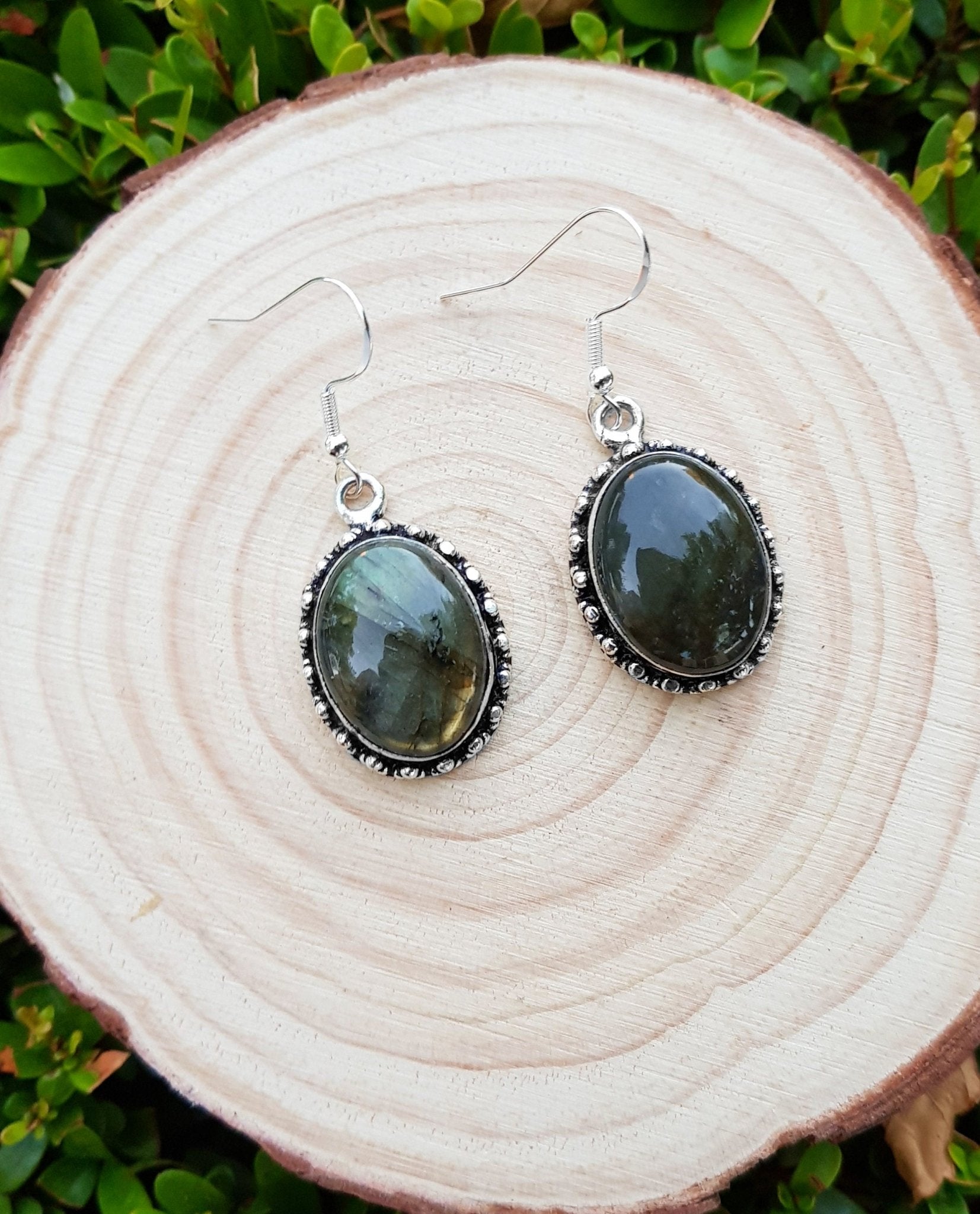 Natural Labradorite Earrings Sterling Silver Statement Earrings Boho Gemstone Earrings Ethnic Earrings One Of A Kind - LunarGem - 