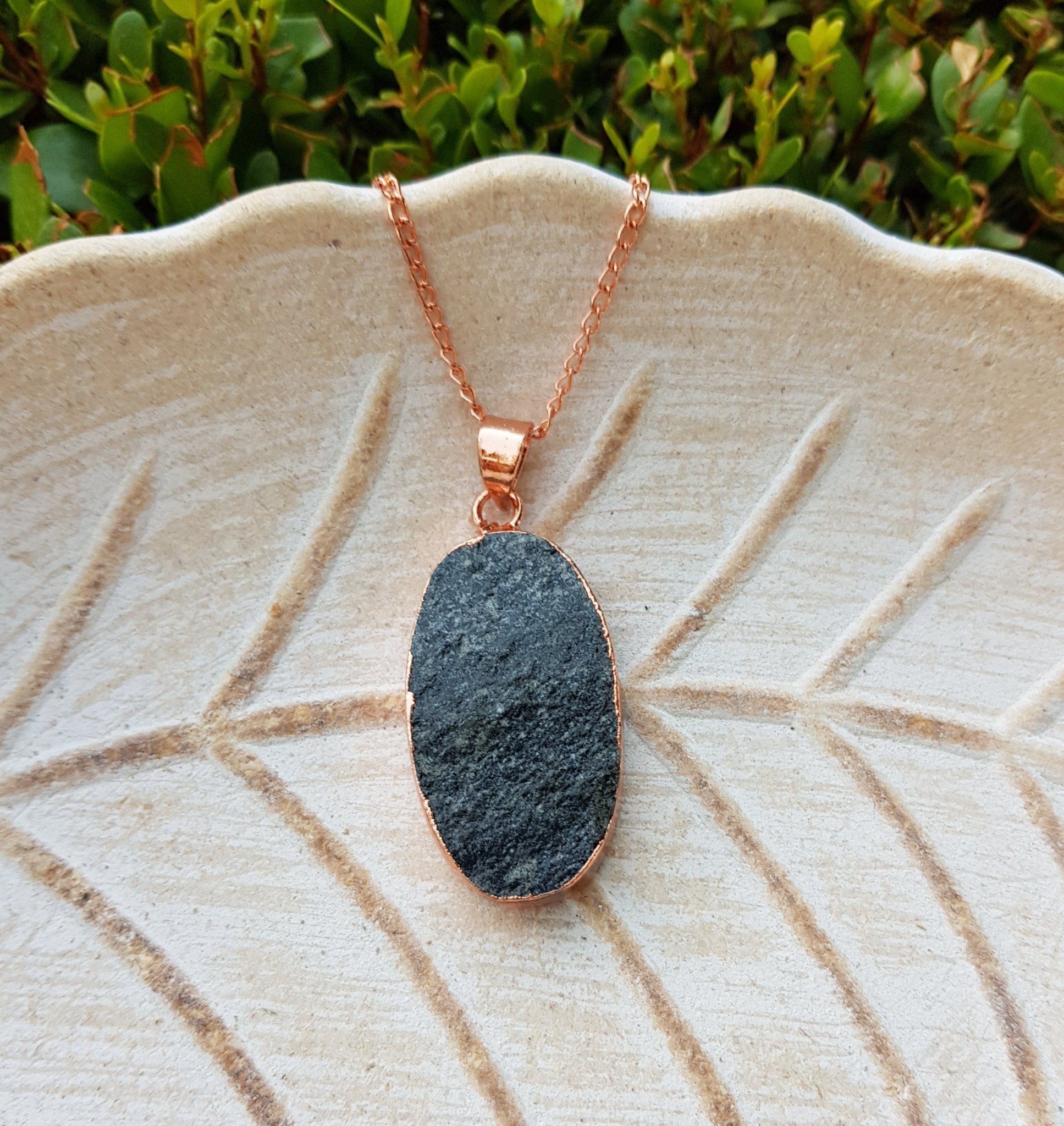Raw Black Mica Copper Electroformed Pendant Unique Gift GypsyJewelry - LunarGem - Necklaces