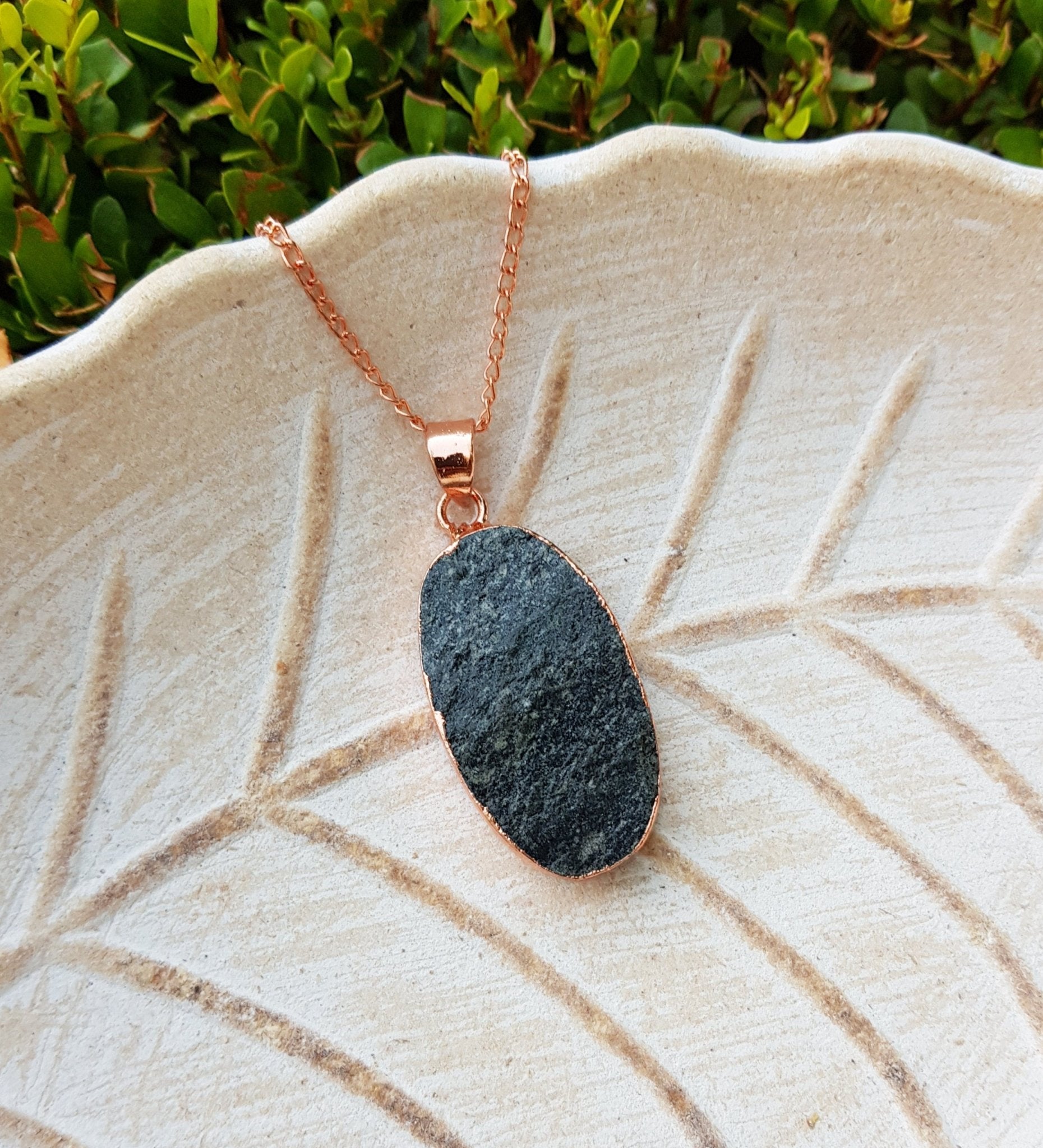 Raw Black Mica Copper Electroformed Pendant Unique Gift GypsyJewelry - LunarGem - Necklaces