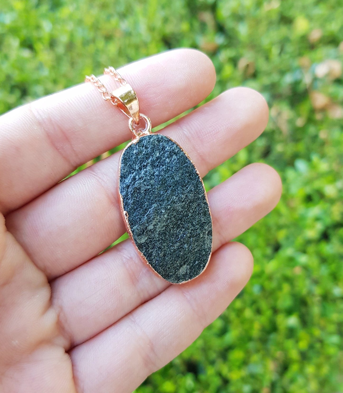 Raw Black Mica Copper Electroformed Pendant Unique Gift GypsyJewelry - LunarGem - Necklaces