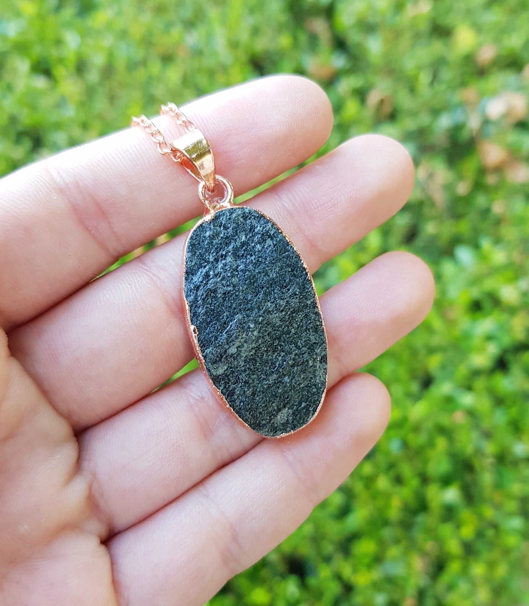 Raw Black Mica Copper Electroformed Pendant Unique Gift GypsyJewelry - LunarGem - Necklaces