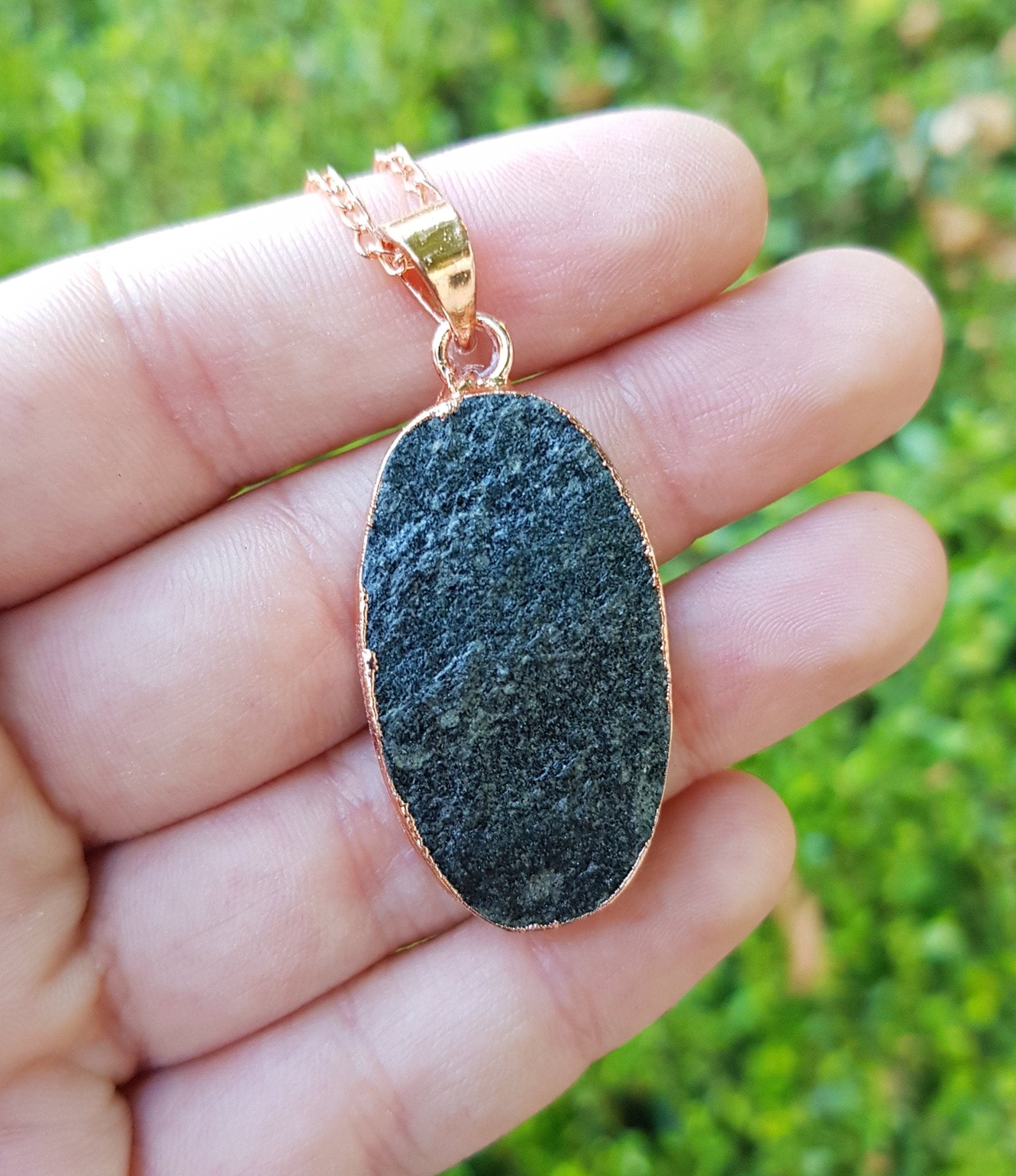 Raw Black Mica Copper Electroformed Pendant Unique Gift GypsyJewelry - LunarGem - Necklaces