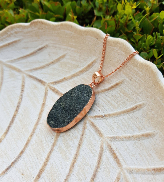Raw Black Mica Copper Electroformed Pendant Unique Gift GypsyJewelry - LunarGem - Necklaces