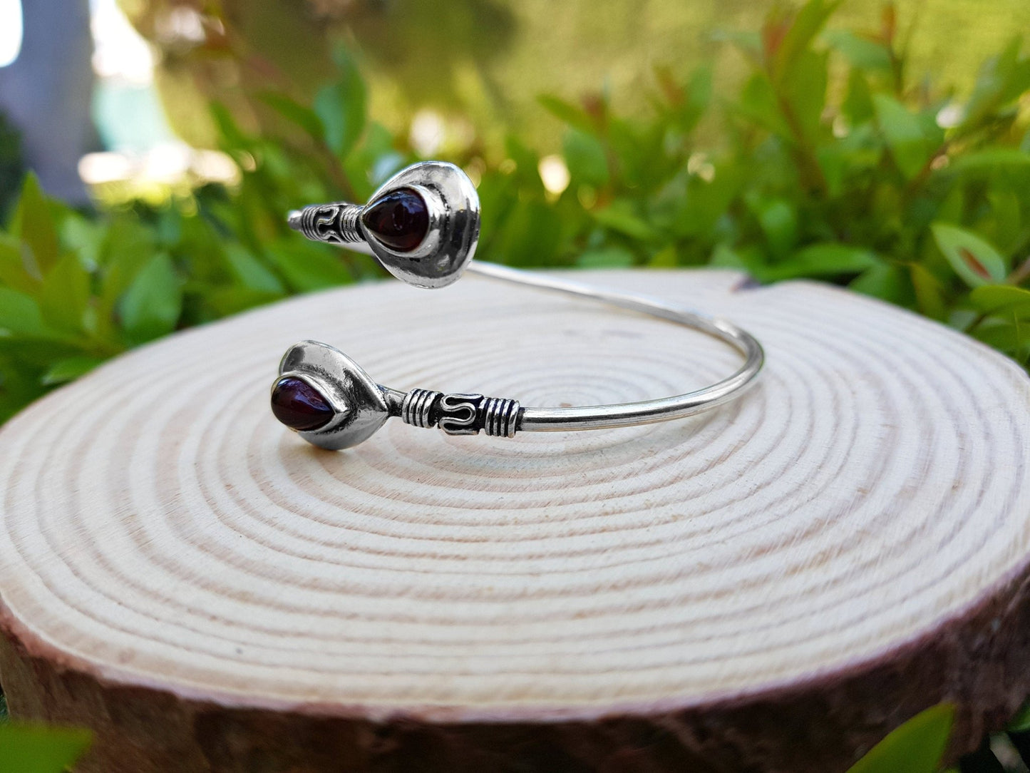 Rubellite Bracelet In Sterling Silver Adjustable Bracelet One Of A Kind Boho Bracelet - LunarGem - 