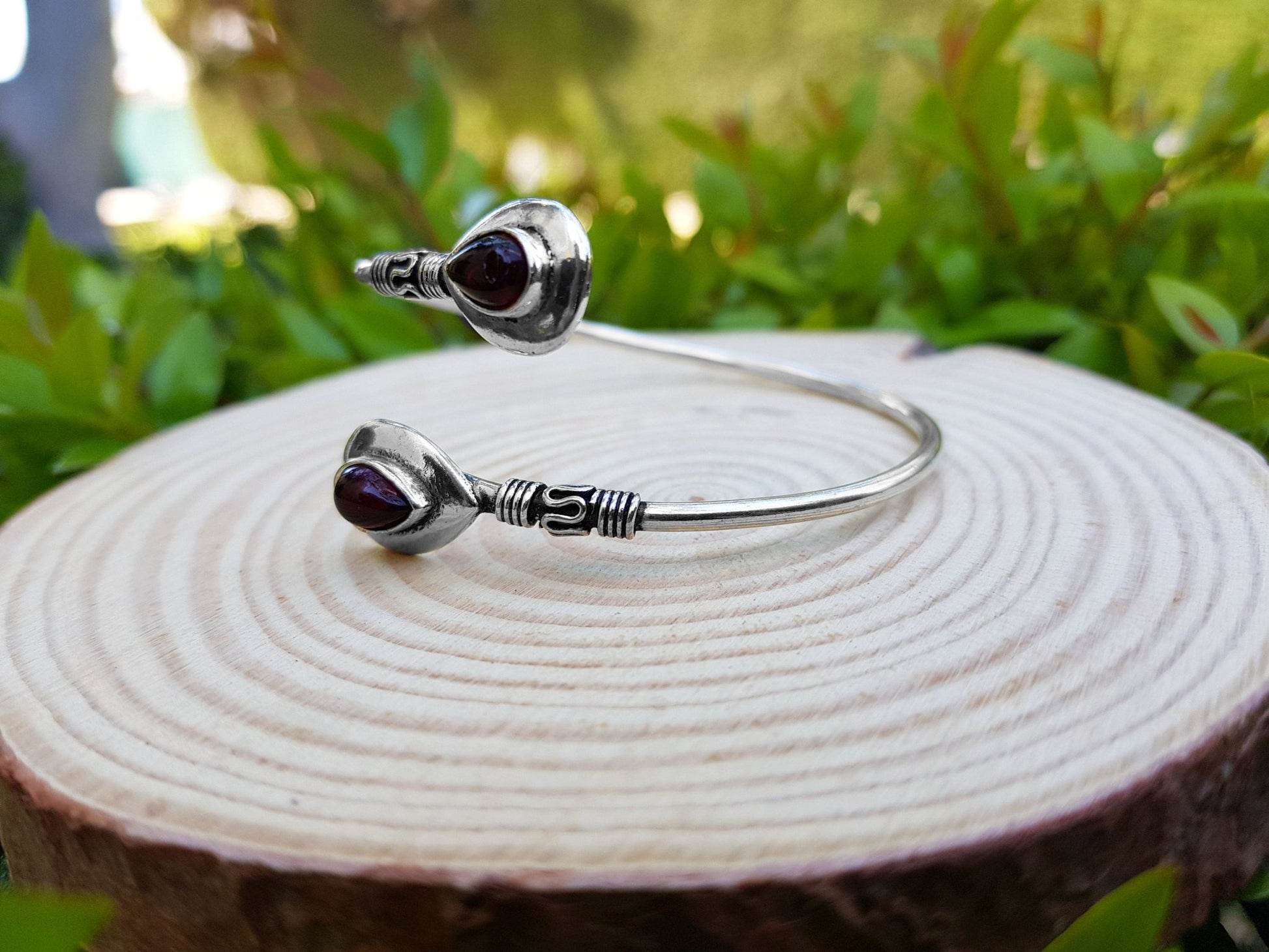 Rubellite Bracelet In Sterling Silver Adjustable Bracelet One Of A Kind Boho Bracelet - LunarGem - 