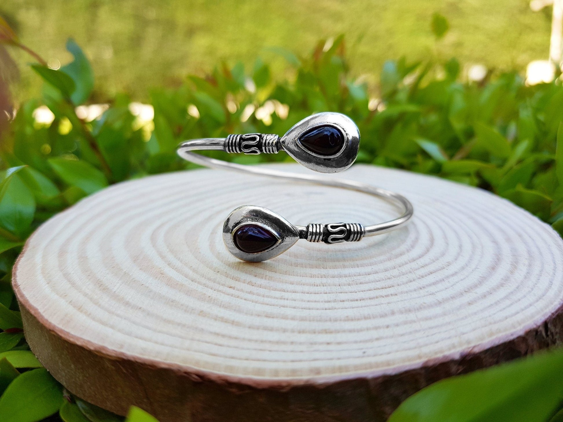 Rubellite Bracelet In Sterling Silver Adjustable Bracelet One Of A Kind Boho Bracelet - LunarGem - 