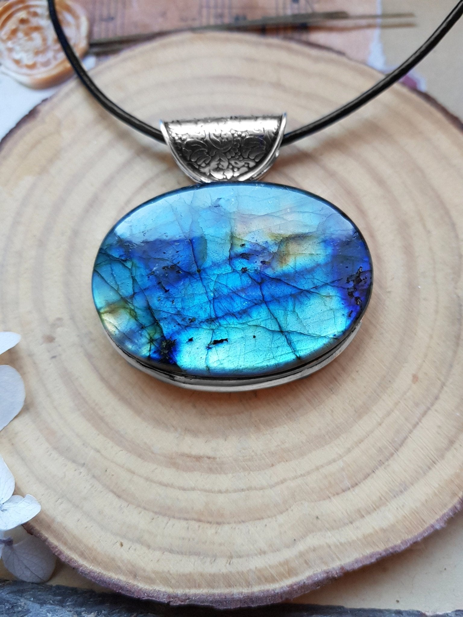 Top Grade Labradorite Pendant In Sterling Silver Statement Pendant Boho Jewellery GypsyJewelry Unique Gift For Women One Of A Kind Jewellery - LunarGem - 