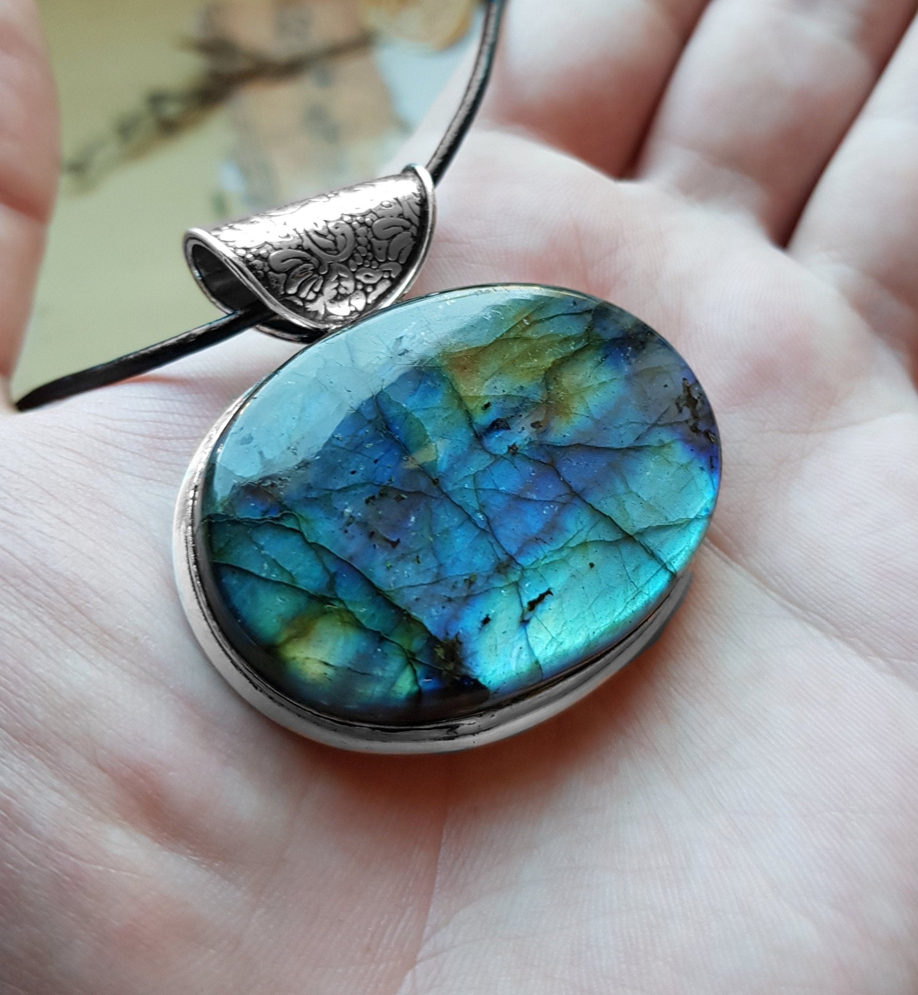 Top Grade Labradorite Pendant In Sterling Silver Statement Pendant Boho Jewellery GypsyJewelry Unique Gift For Women One Of A Kind Jewellery - LunarGem - 